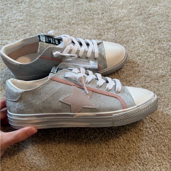 Vintage Havana silver desire sparkle glitter pink trim star shoe size 10 sneaker - Picture 3 of 8